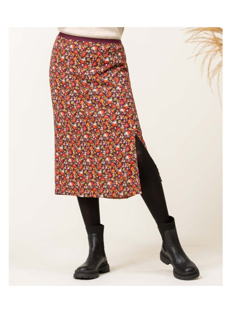 Jupe mi-longue imprimé rose Femme Rose - Kiabi