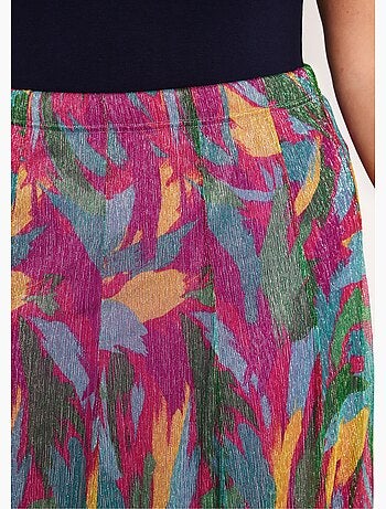 Jupe mi longue large imprimé brillant - Afibel