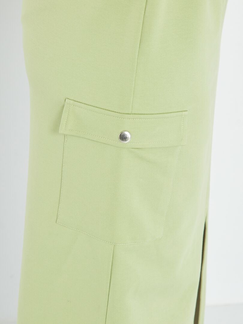 Jupe mi-longue style parachute Vert - Kiabi