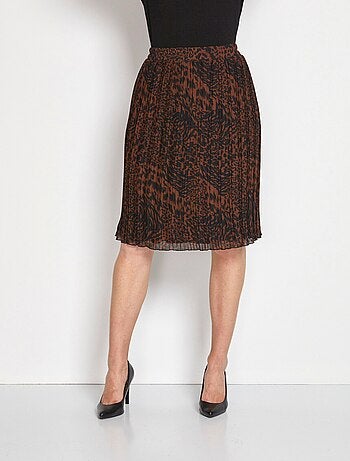 Jupe mi-longue voile plissé imprimé
