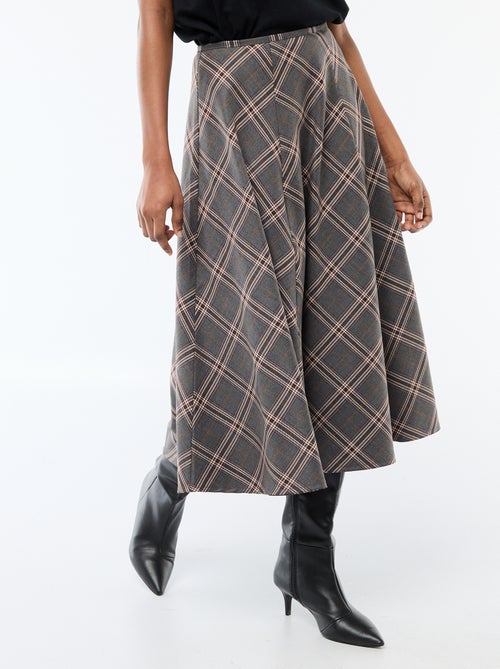 Jupe midi à carreaux - Kiabi