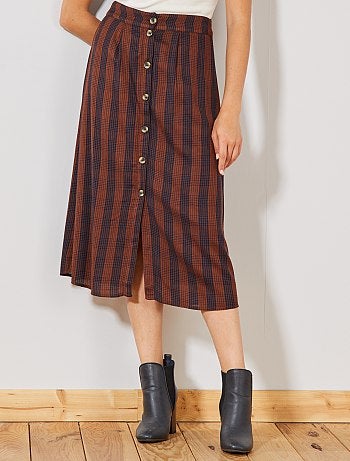 Jupe midi à carreaux - Kiabi
