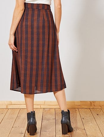 Jupe midi à carreaux - Kiabi