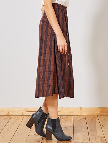 Jupe midi à carreaux - Kiabi