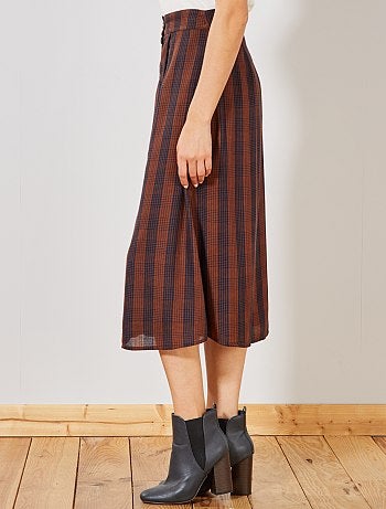 Jupe midi à carreaux - Kiabi