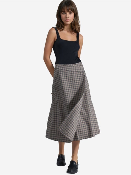 Jupe midi à carreaux taille haute - Kiabi Jupe midi à carreaux taille haute - Kiabi