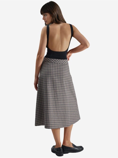 Jupe midi à carreaux taille haute - Kiabi Jupe midi à carreaux taille haute - Kiabi