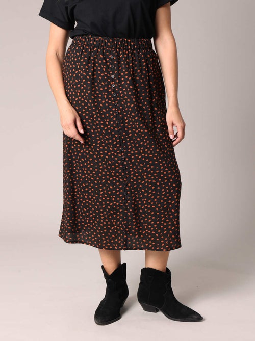 Jupe midi à pois avec taille élastiquée 'Deeluxe' - Kiabi