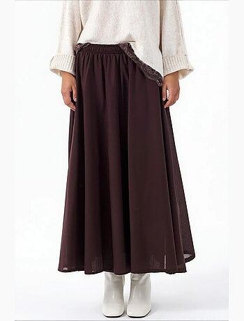 Jupe midi à taille haute en a busem