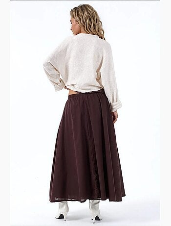 Jupe midi à taille haute en a busem