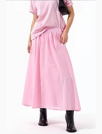Jupe midi à taille haute en a busem