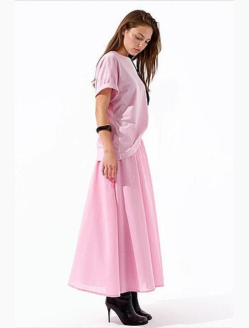 Jupe midi à taille haute en a busem