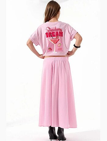 Jupe midi à taille haute en a busem