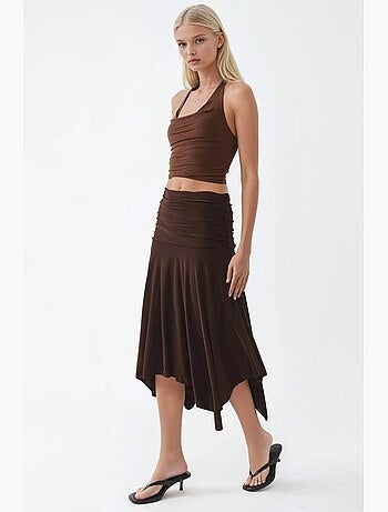 Jupe midi ajustée avec taille élastique busem