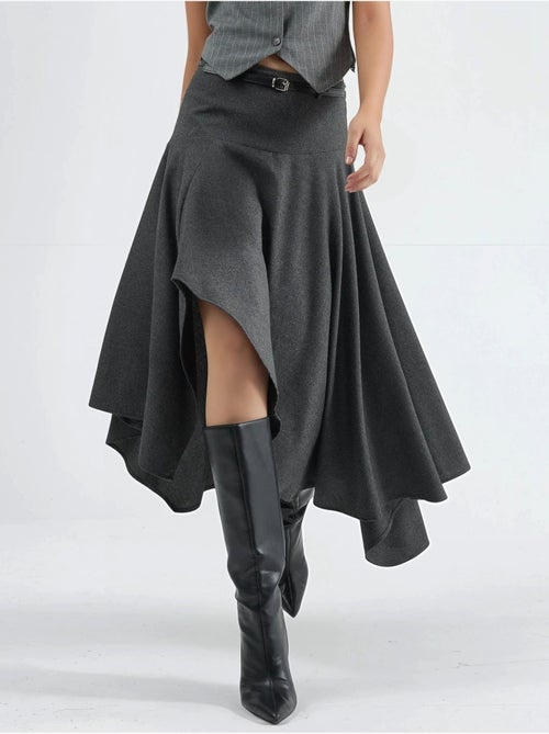 Jupe midi asymétrique texturée taille haute - Kiabi Jupe midi asymétrique texturée taille haute - Kiabi