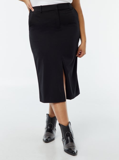 Jupe midi avec fente à l'avant - Kiabi