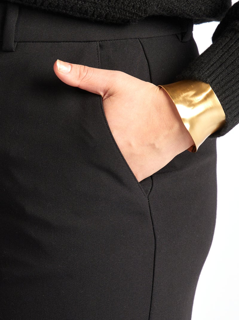 Jupe midi avec fente noir - Kiabi