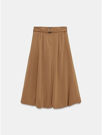 Jupe midi ballon taille haute avec ceinture dilvin