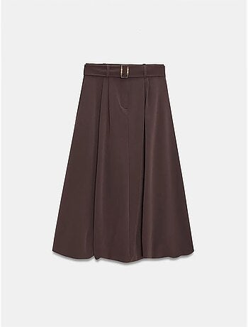 Jupe midi ballon taille haute avec ceinture dilvin