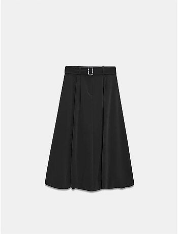 Jupe midi ballon taille haute avec ceinture dilvin