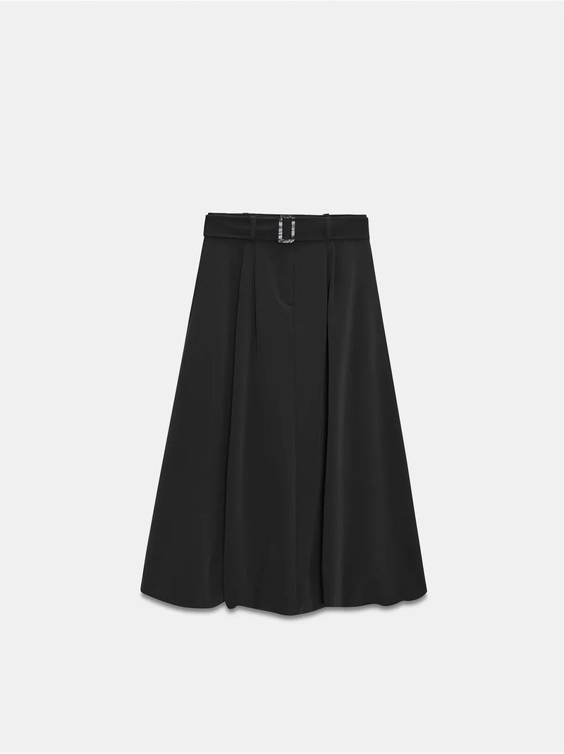 Jupe midi ballon taille haute avec ceinture dilvin Noir - Kiabi