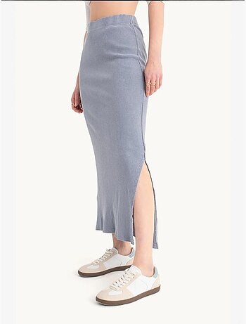 Jupe midi basique taille mi-haute élastique