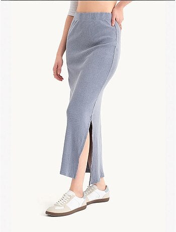 Jupe midi basique taille mi-haute élastique