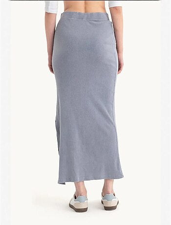 Jupe midi basique taille mi-haute élastique