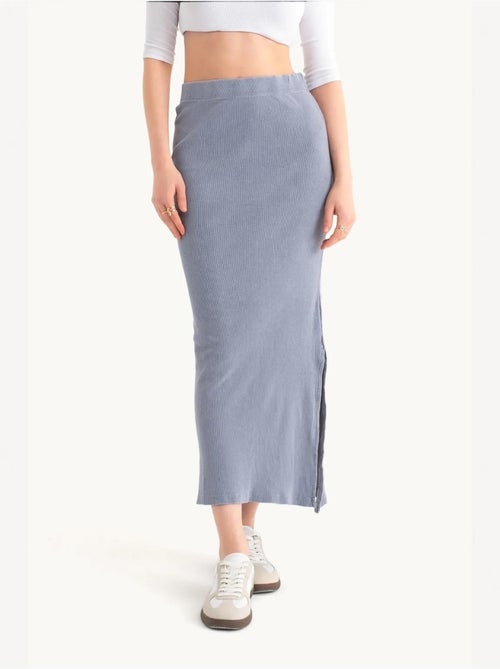 Jupe midi basique taille mi-haute élastique - Kiabi