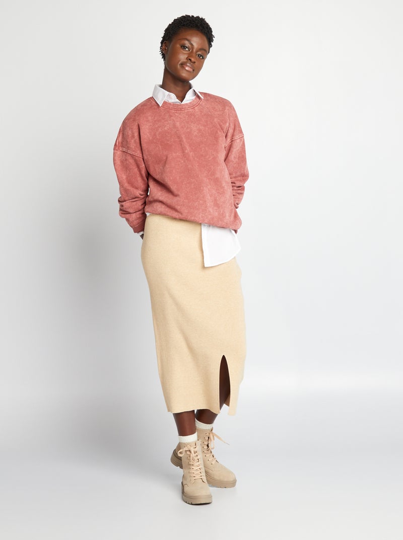 Jupe midi Beige - Kiabi