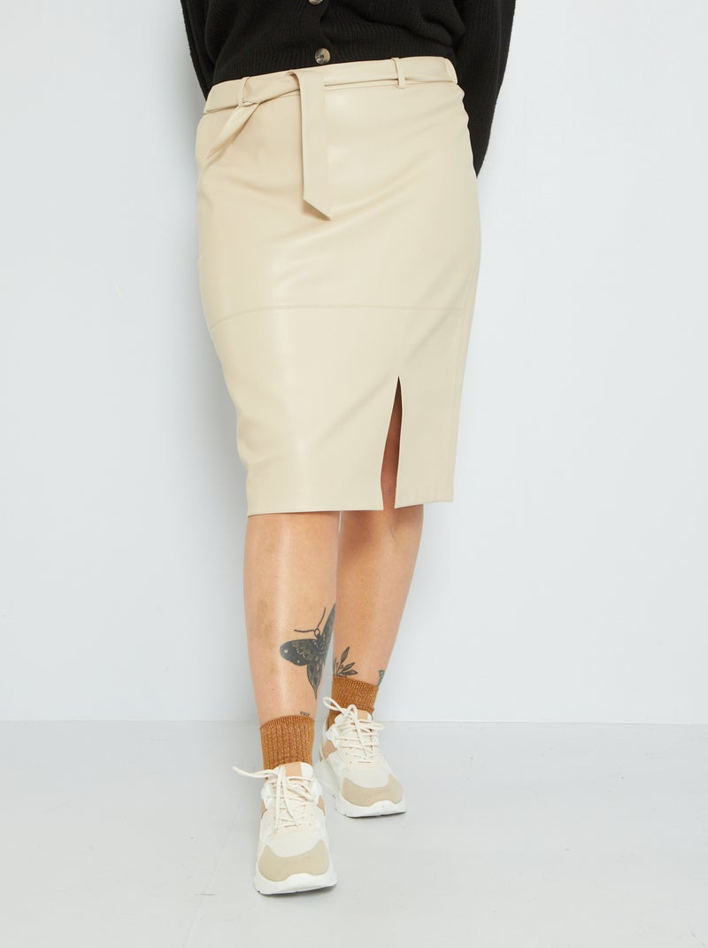 Jupe midi Beige - Kiabi