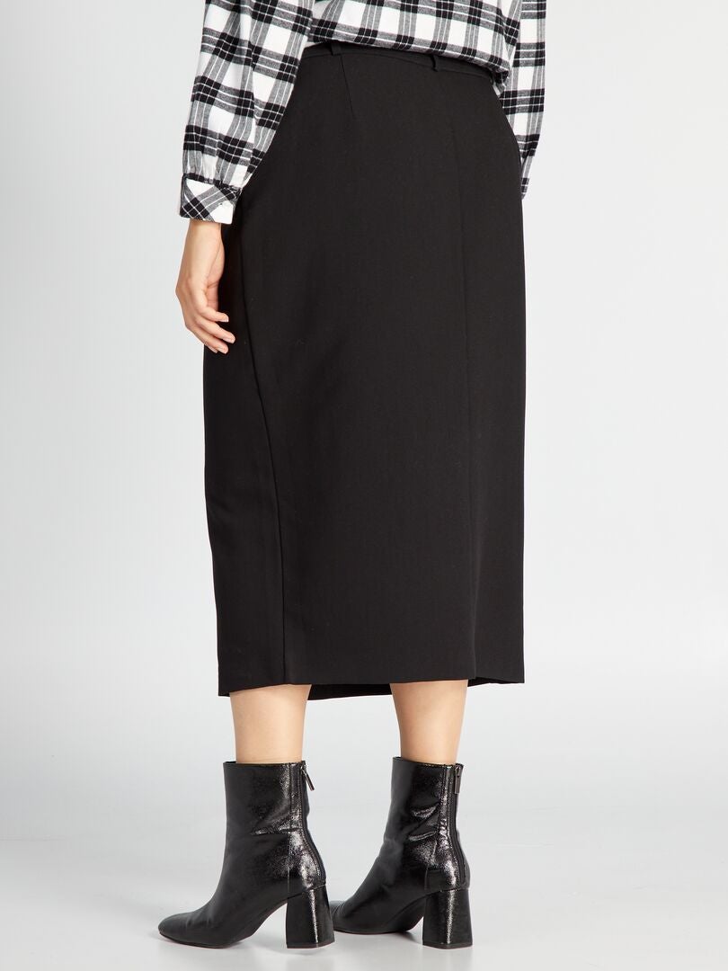 Jupe midi coupe crayon noir - Kiabi