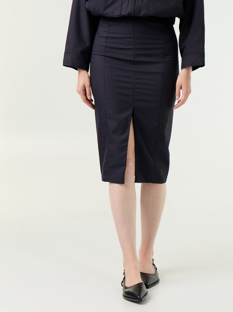 Jupe midi coupe moulante Bleu - Kiabi