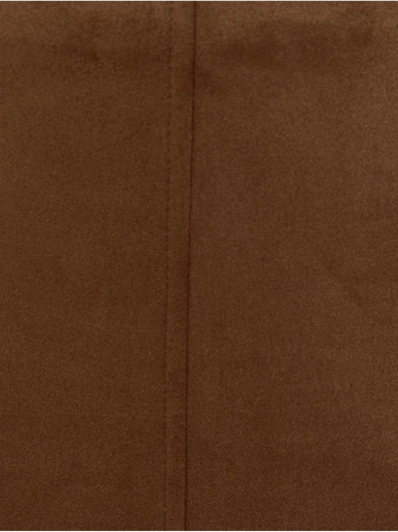 Jupe midi en daim avec fente Marron - Kiabi