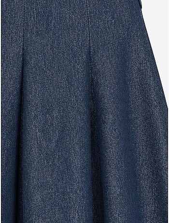 Jupe midi en denim trapèze taille haute mixray