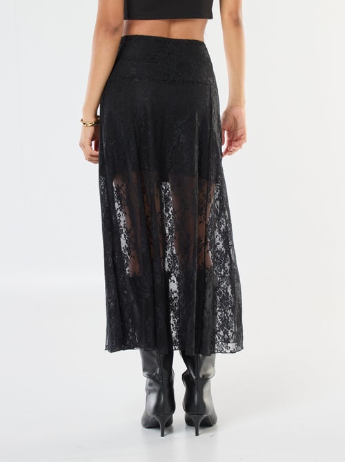 Jupe midi en dentelle - Kiabi