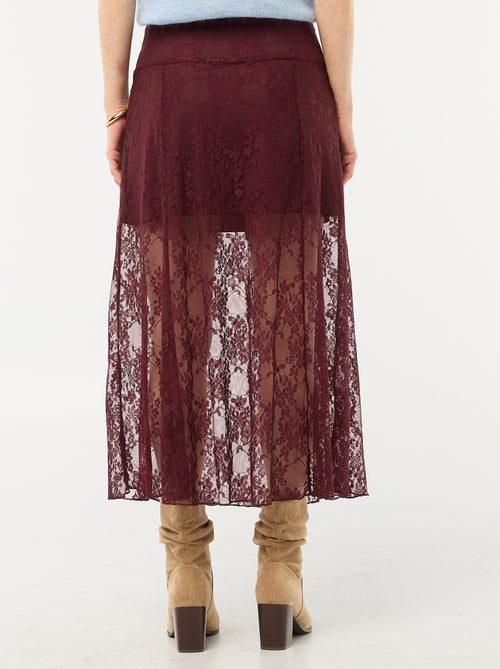 Jupe midi en dentelle - Kiabi