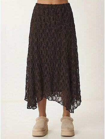 Jupe midi en dentelle taille haute istanbul
