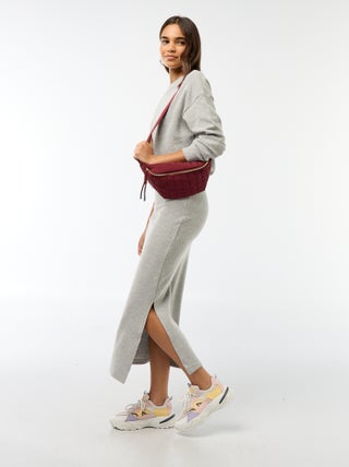 Jupe midi en maille doudou