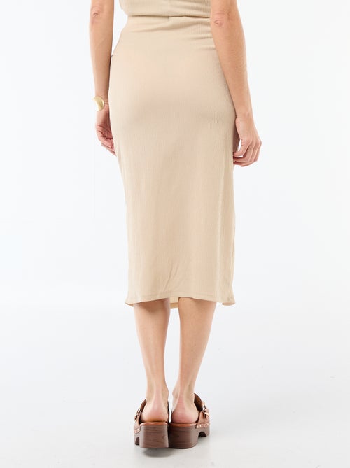 Jupe midi en maille texturée - Kiabi