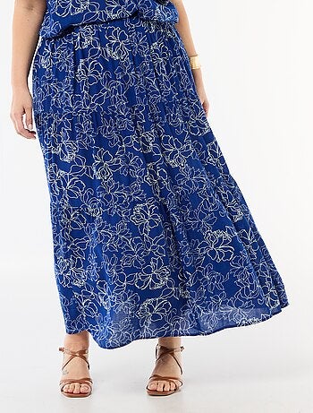 Jupe midi en matière crépon