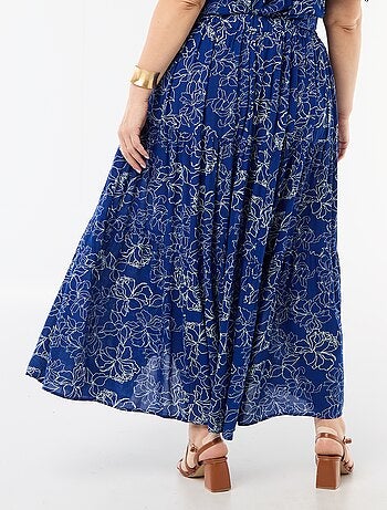 Jupe midi en matière crépon