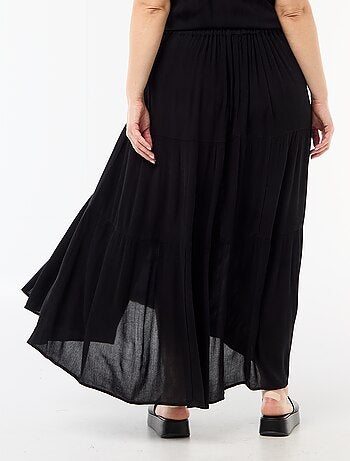 Jupe midi en matière crépon