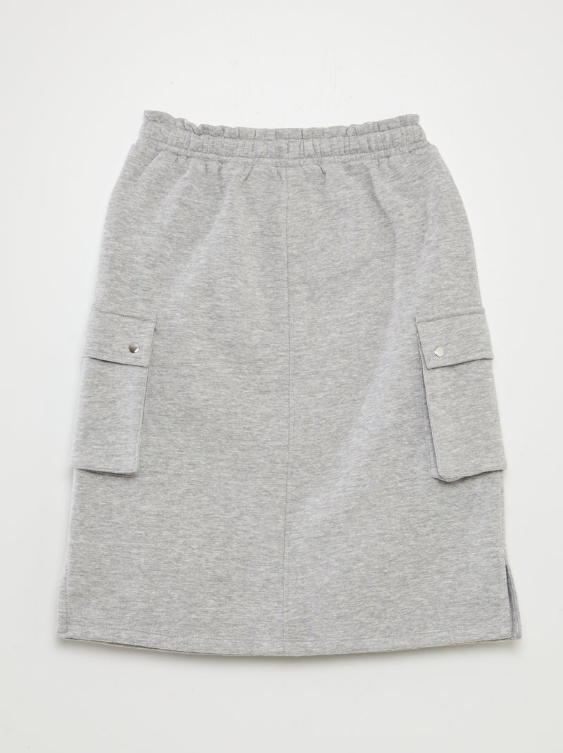 Jupe midi en molleton Gris - Kiabi