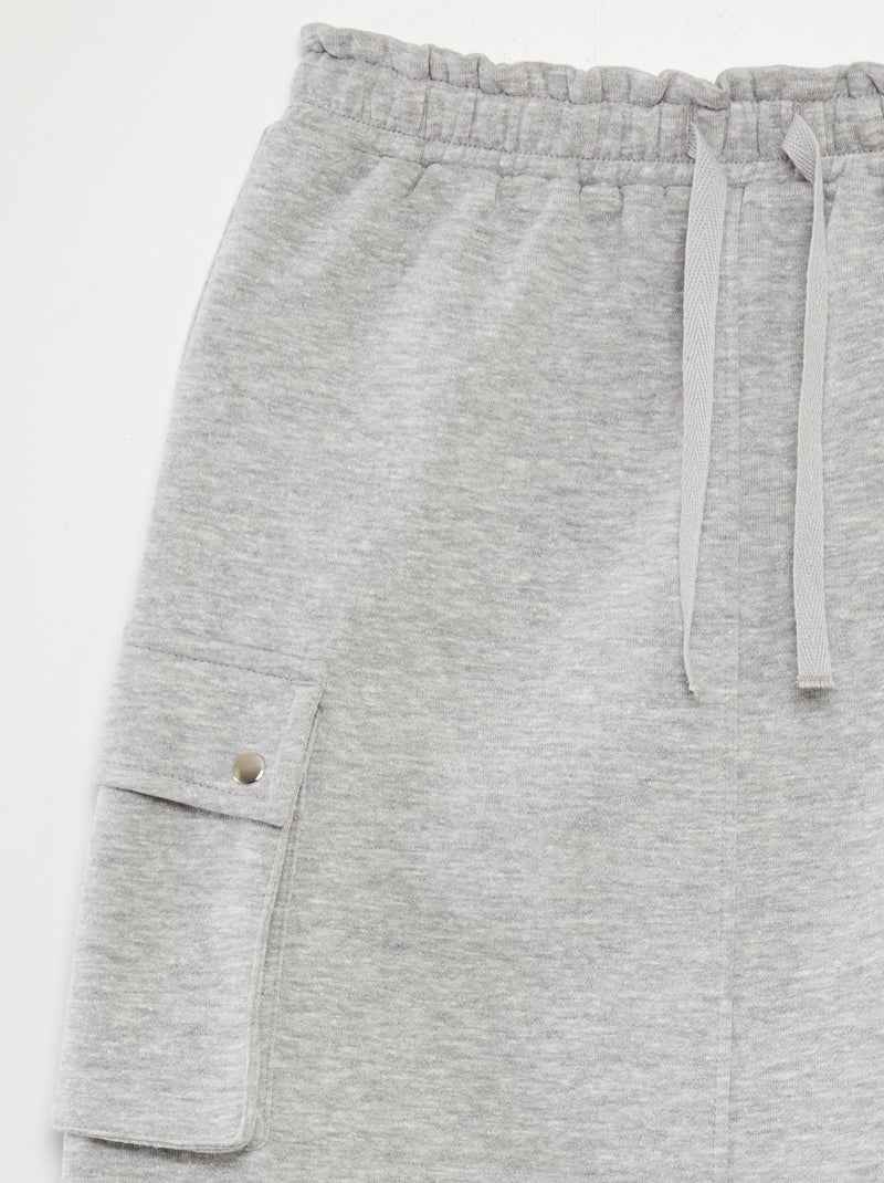 Jupe midi en molleton Gris - Kiabi