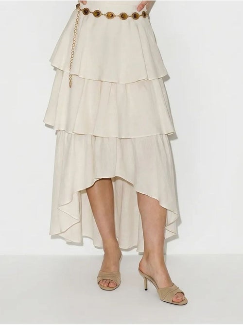 Jupe midi en popeline de coton à taille haute lucci - Kiabi Jupe midi en popeline de coton à taille haute lucci - Kiabi