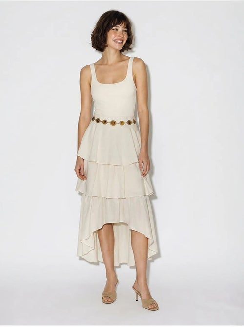 Jupe midi en popeline de coton à taille haute lucci - Kiabi Jupe midi en popeline de coton à taille haute lucci - Kiabi