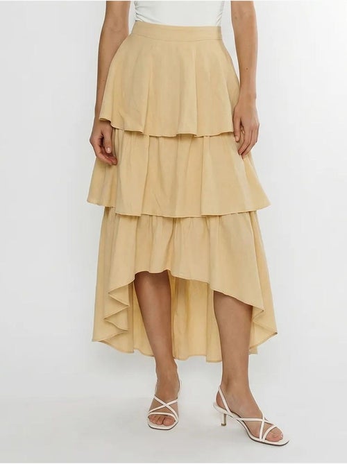 Jupe midi en popeline de coton à taille haute lucci - Kiabi Jupe midi en popeline de coton à taille haute lucci - Kiabi