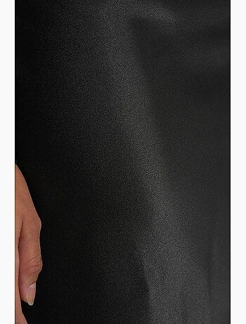 Jupe midi en satin coupe trapèze à taille haute bdart