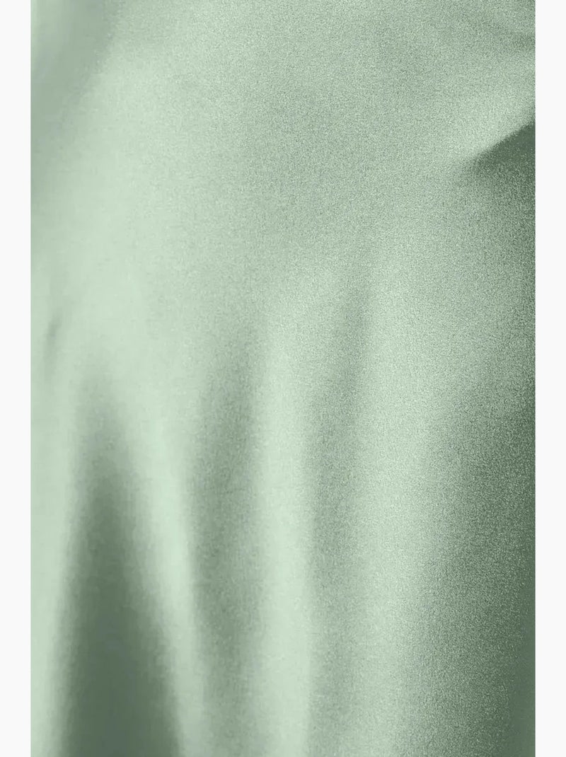 Jupe midi en satin taille haute hiccup Vert menthe - Kiabi